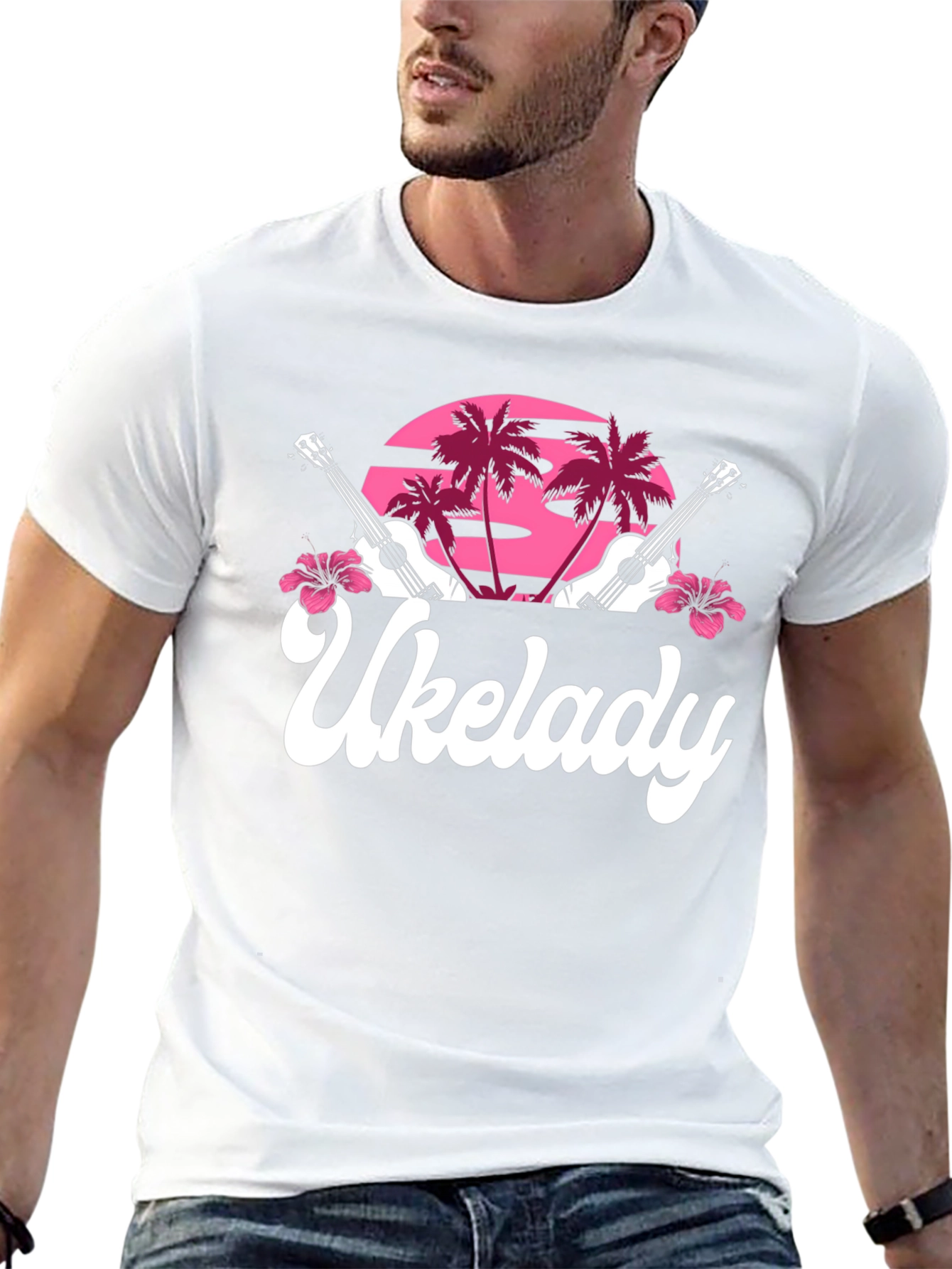 Ukelady Graphic Tee - Tropical Ukulele Design