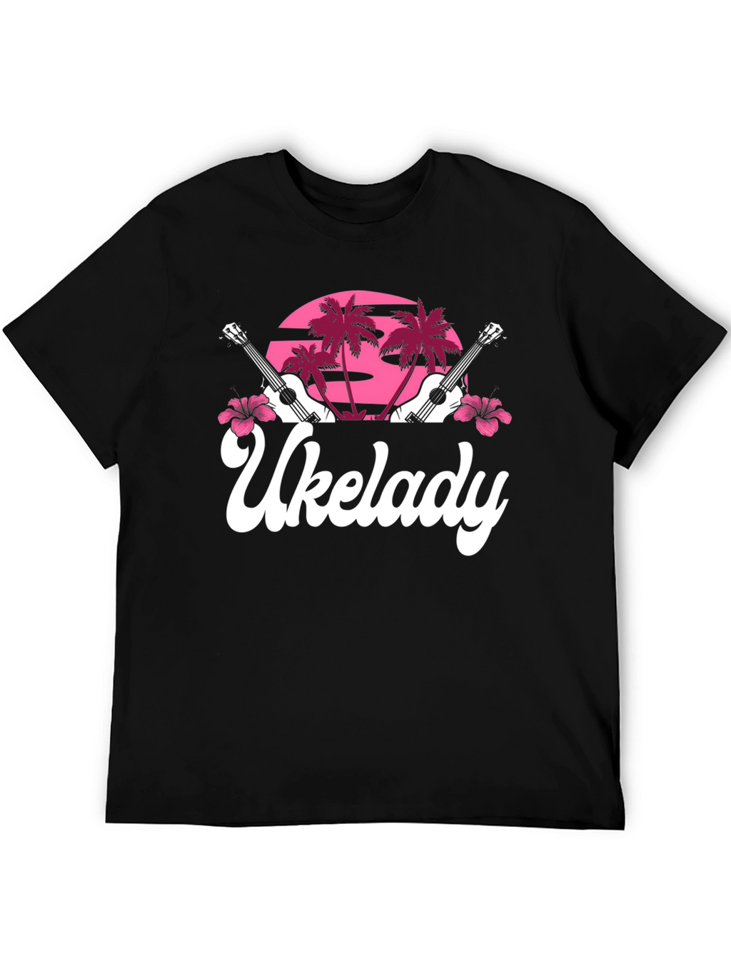 Ukelady Graphic Tee - Tropical Ukulele Design