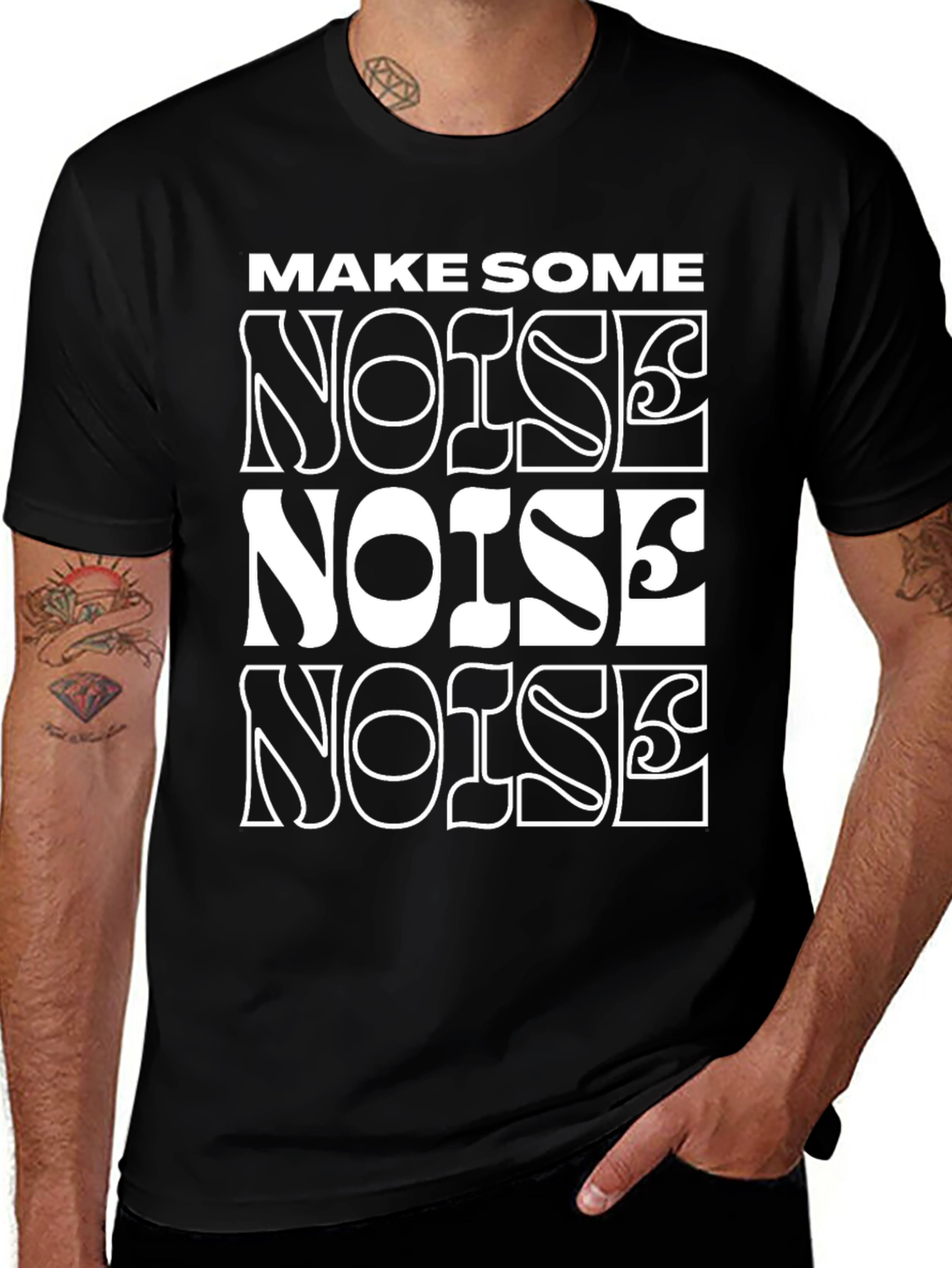 Make Some Noise Graphic Tee - Black