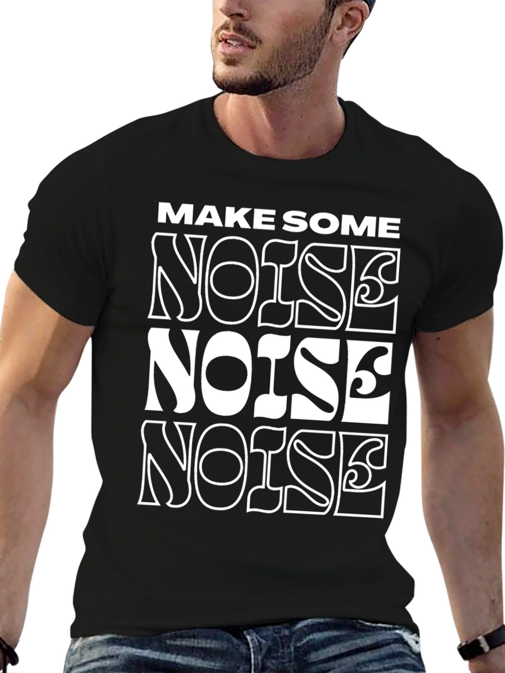 Make Some Noise Graphic Tee - Black