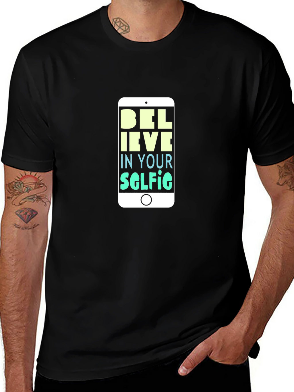 Believe in Your Selfie T-Shirt - Black