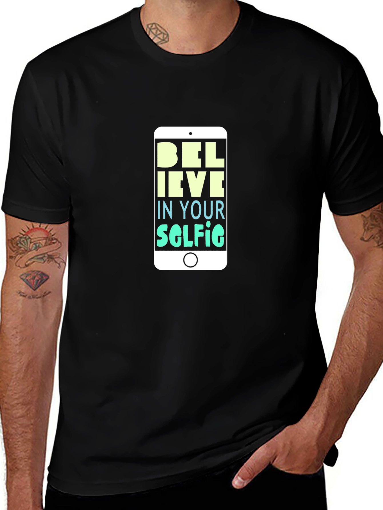 Believe in Your Selfie T-Shirt - Black