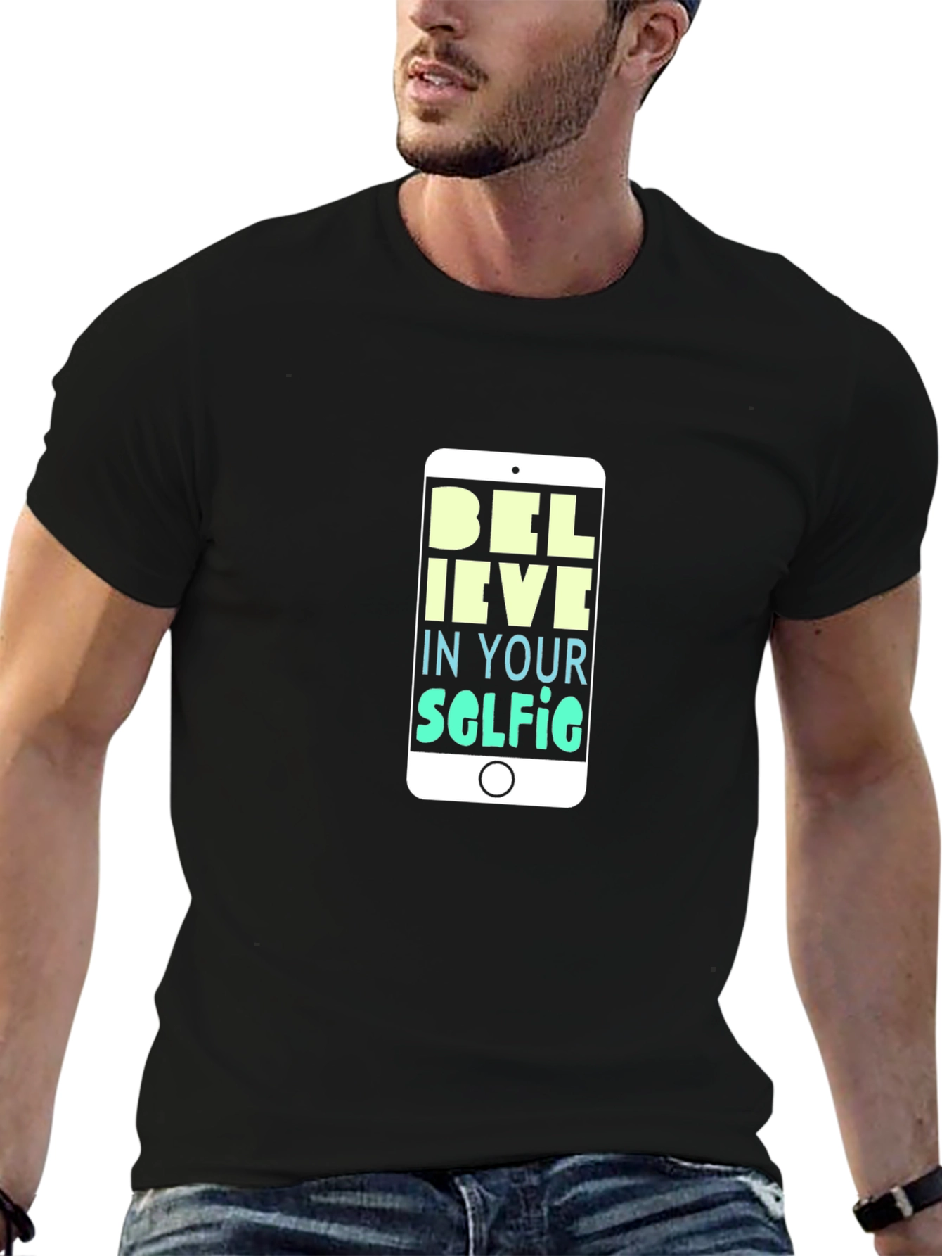Believe in Your Selfie T-Shirt - Black