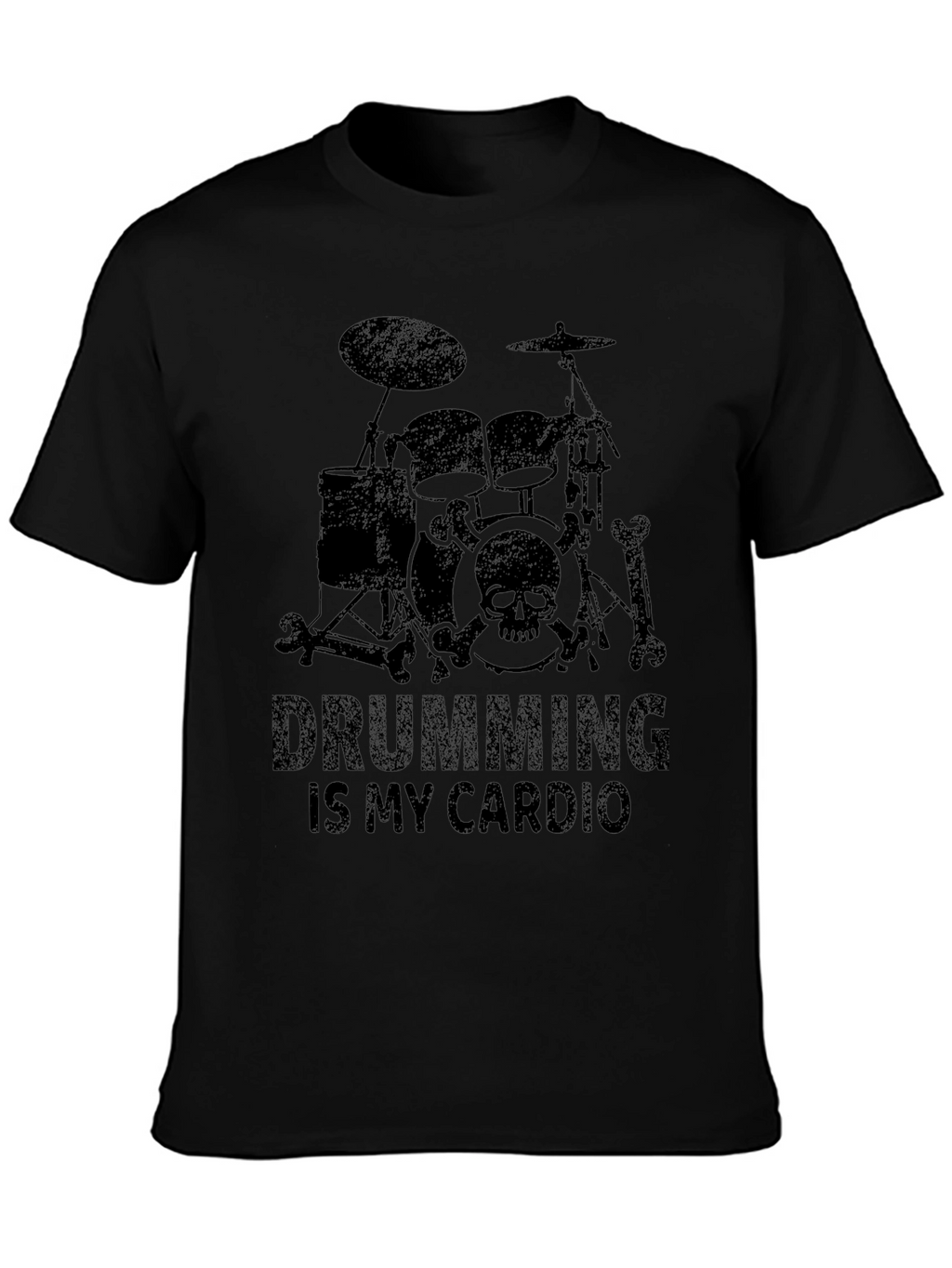 Drumming Is My Cardio Black T-Shirt