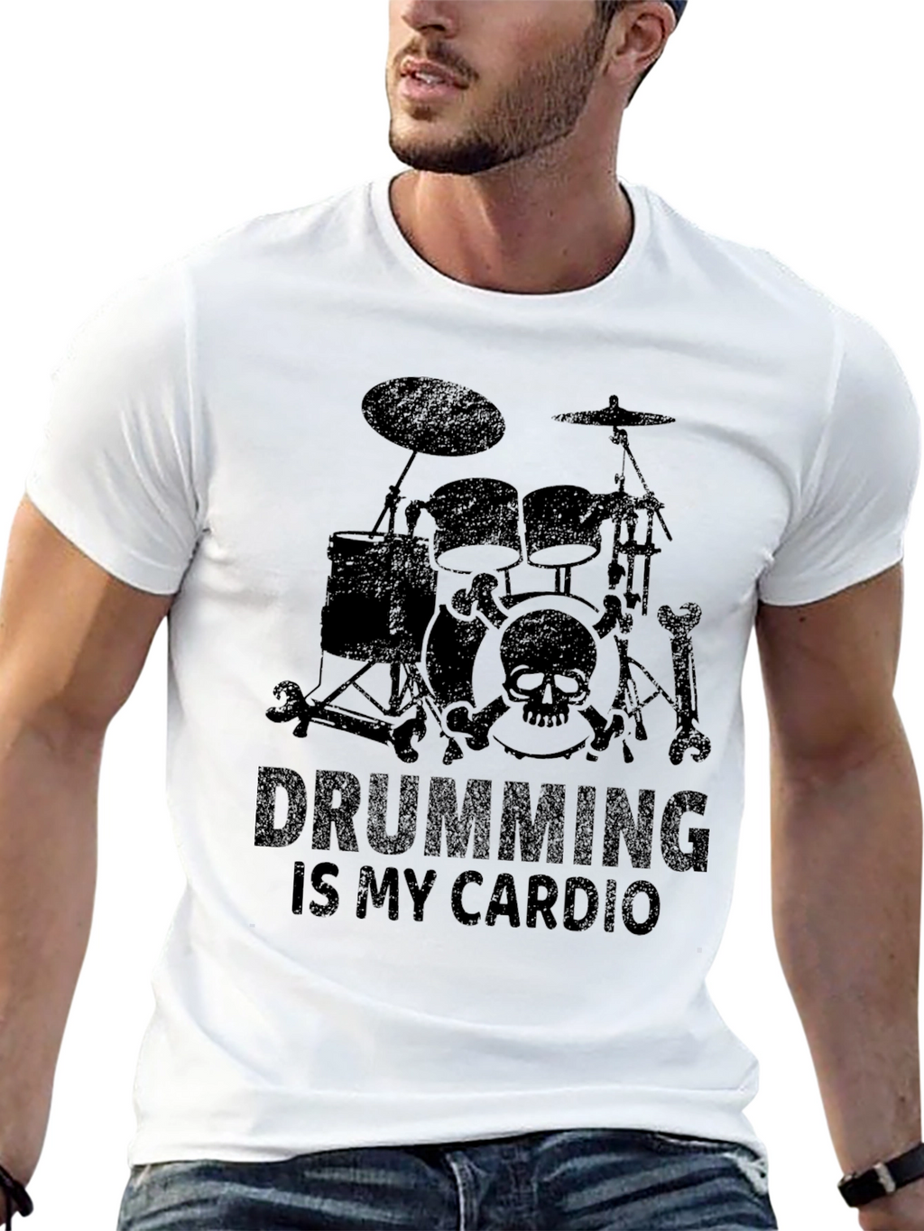 Drumming Is My Cardio Black T-Shirt