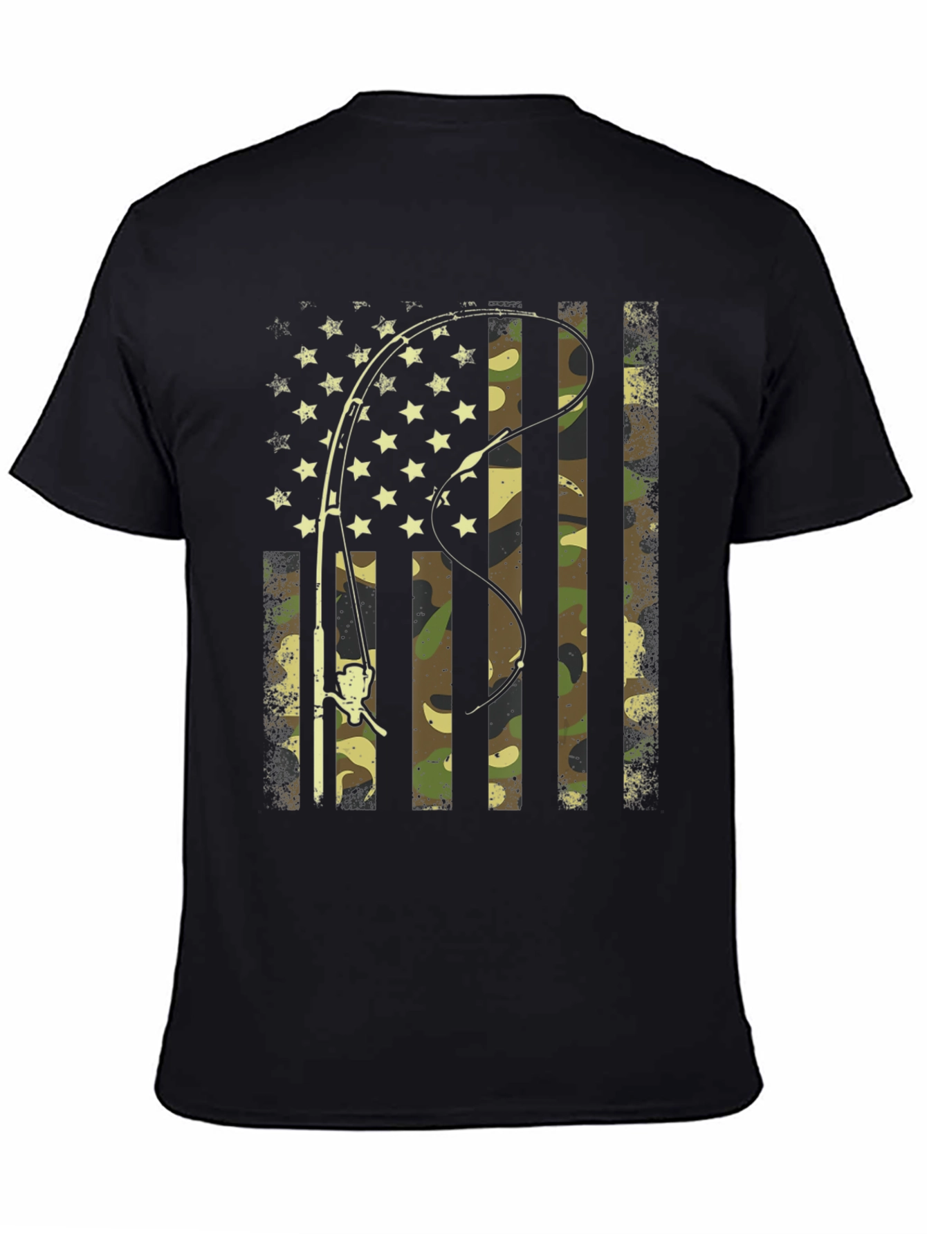 American Flag Fishing Camo Graphic Tee