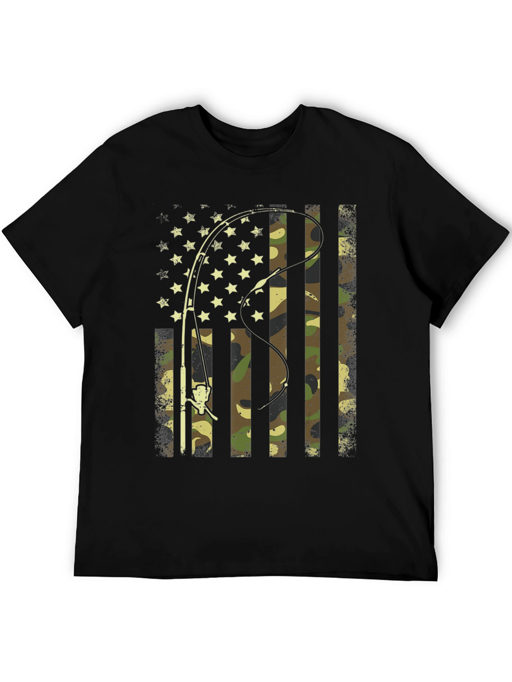 American Flag Fishing Camo Graphic Tee