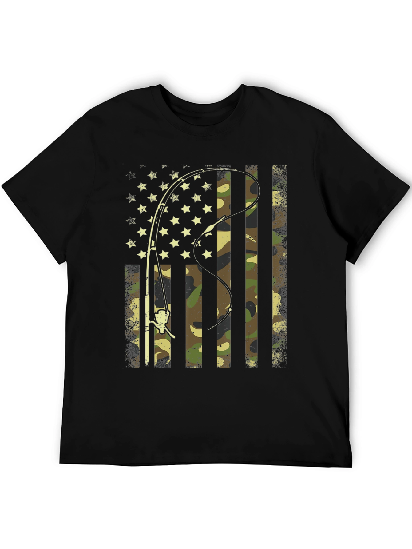 American Flag Fishing Camo Graphic Tee