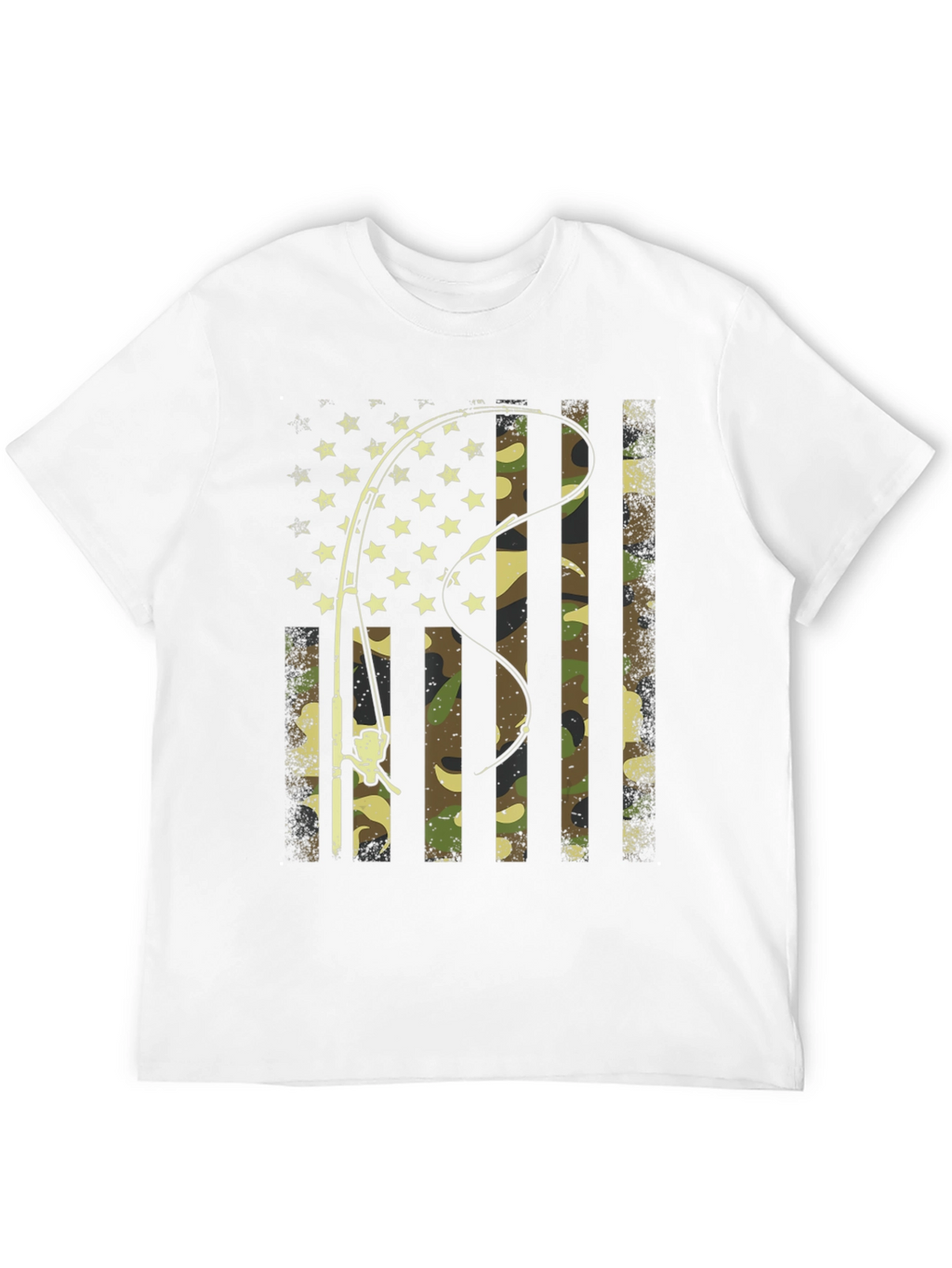 American Flag Fishing Camo Graphic Tee