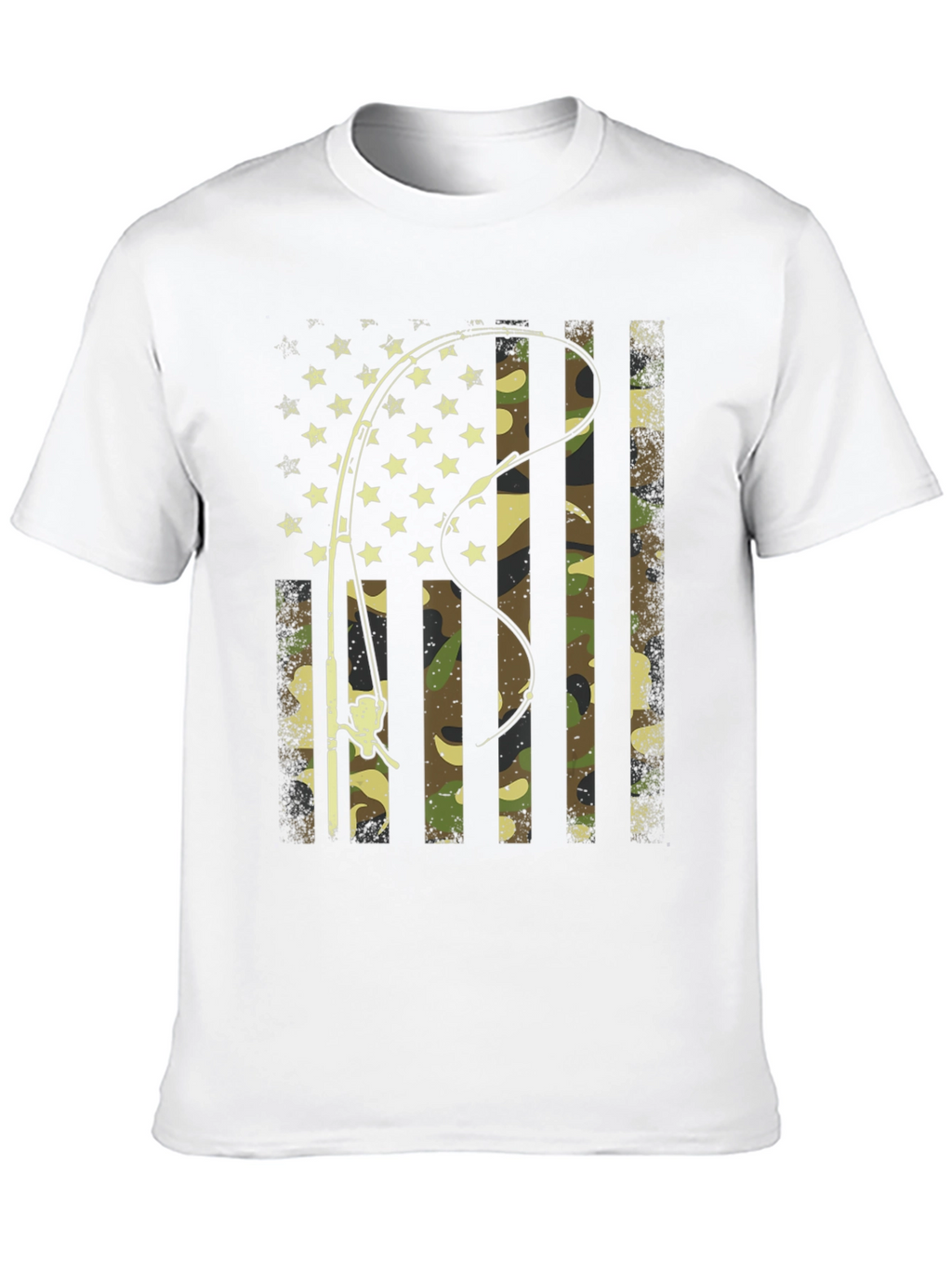 American Flag Fishing Camo Graphic Tee