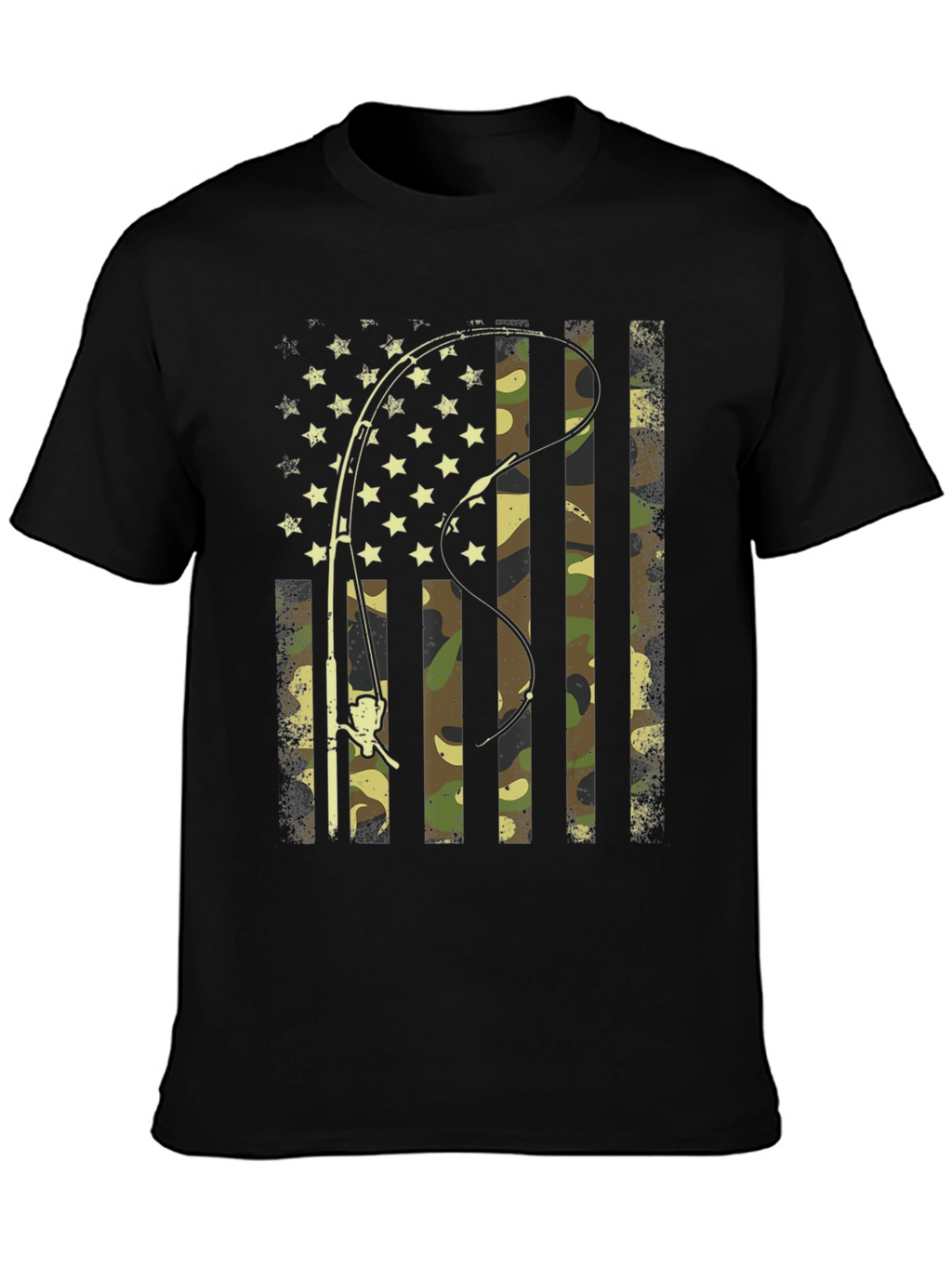 American Flag Fishing Camo Graphic Tee