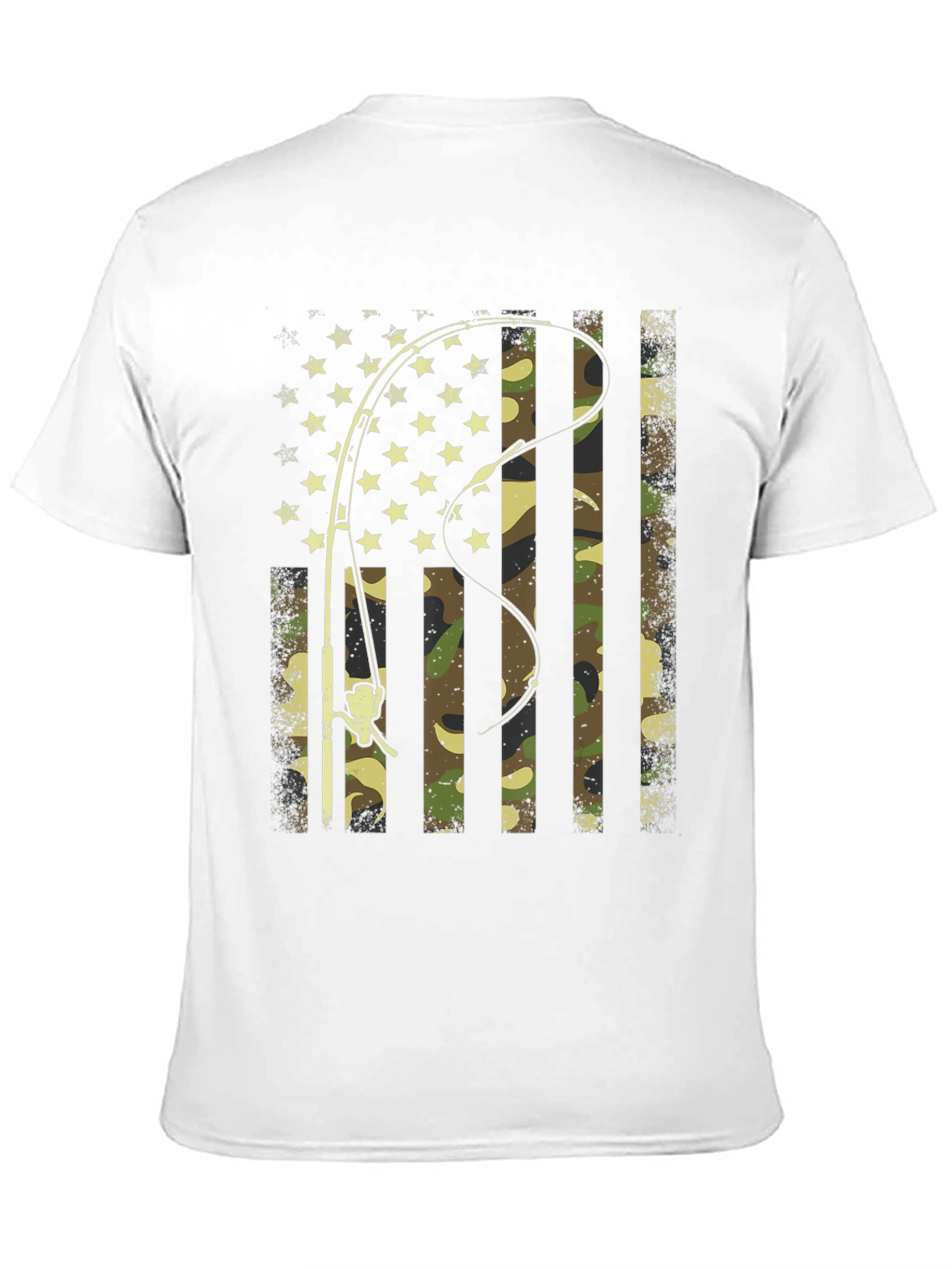 American Flag Fishing Camo Graphic Tee