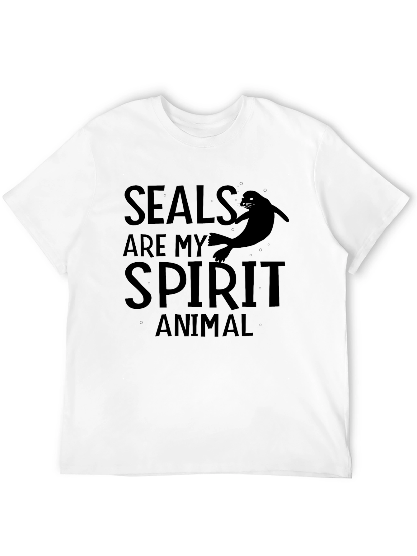 Seals Are My Spirit Animal Black Graphic T-Shirt