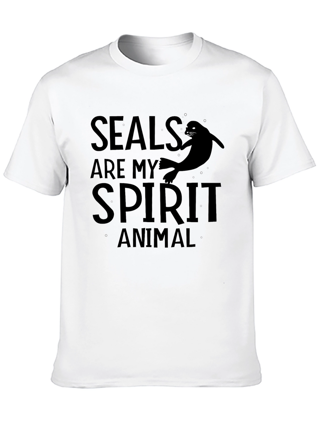 Seals Are My Spirit Animal Black Graphic T-Shirt