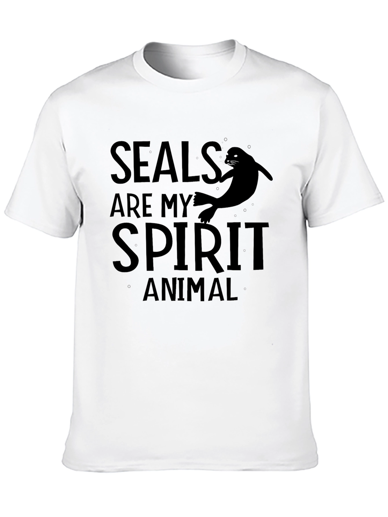 Seals Are My Spirit Animal Black Graphic T-Shirt