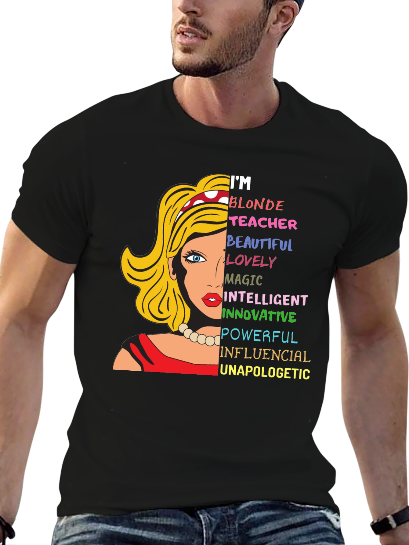 Blonde Teacher Graphic Tee - Empowering Womens T-Shirt