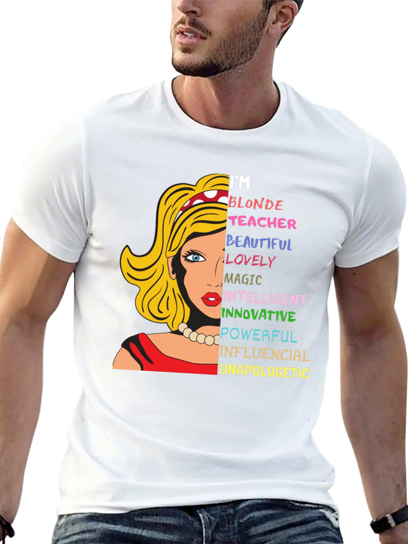 Blonde Teacher Graphic Tee - Empowering Womens T-Shirt