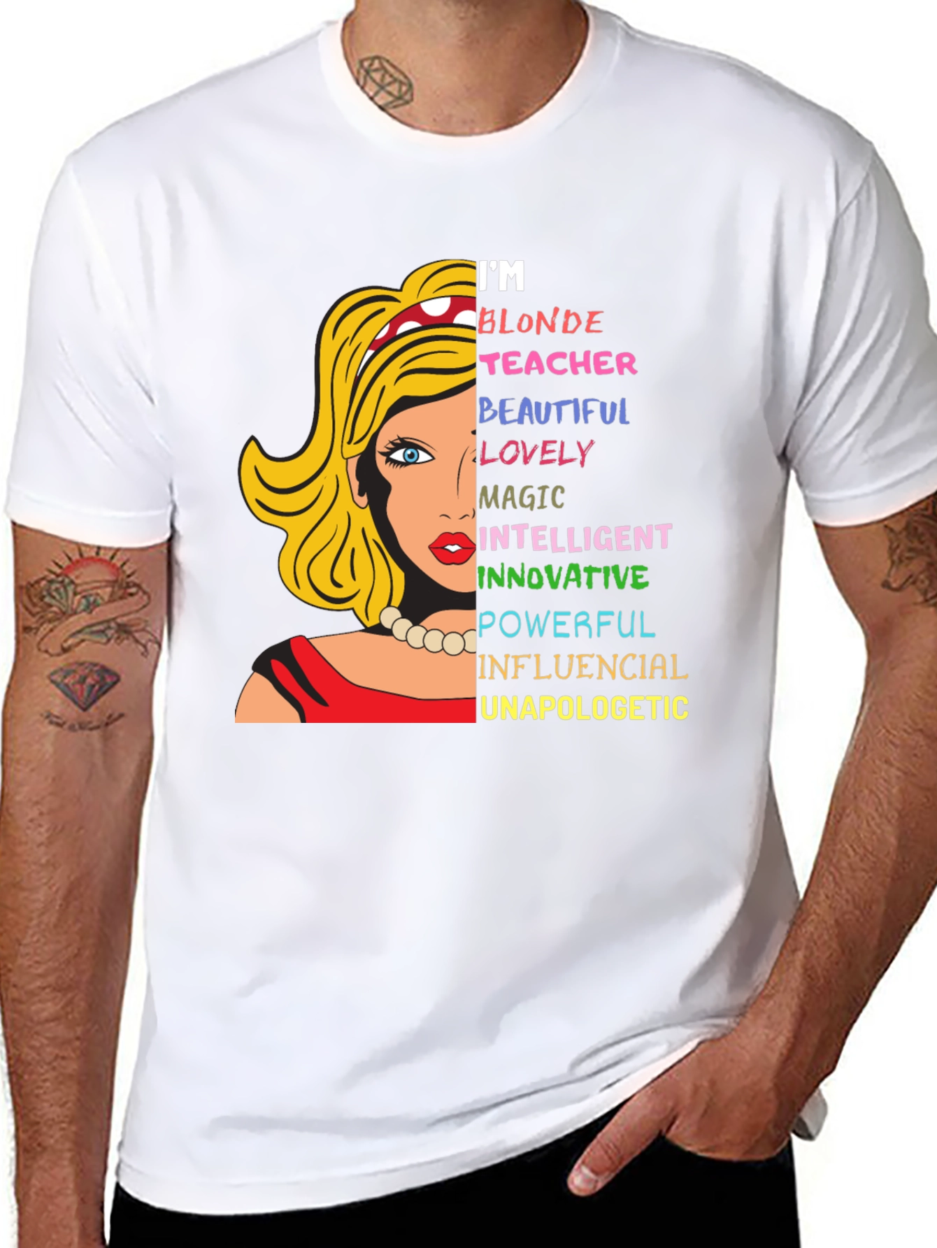 Blonde Teacher Graphic Tee - Empowering Womens T-Shirt