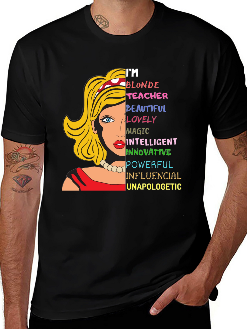 Blonde Teacher Graphic Tee - Empowering Womens T-Shirt