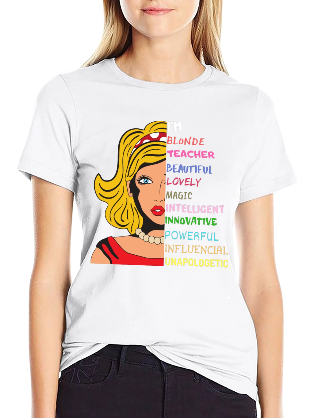Blonde Teacher Graphic Tee - Empowering Womens T-Shirt