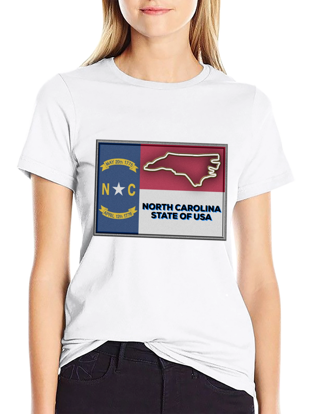 North Carolina State Flag Graphic T-Shirt