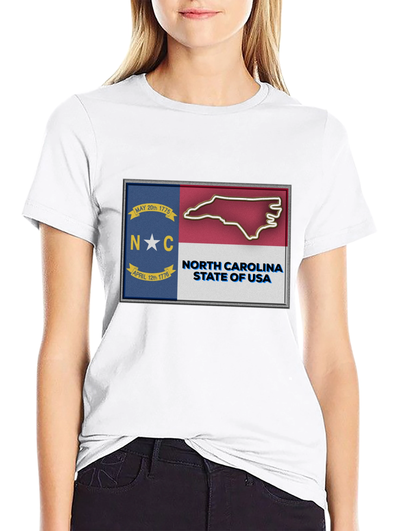 North Carolina State Flag Graphic T-Shirt