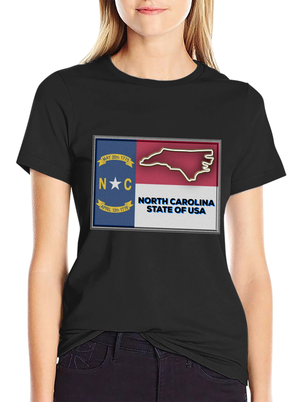 North Carolina State Flag Graphic T-Shirt