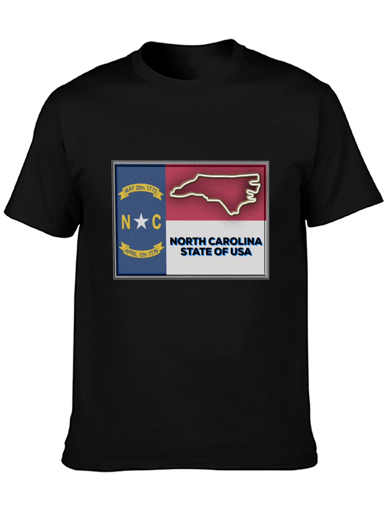 North Carolina State Flag Graphic T-Shirt