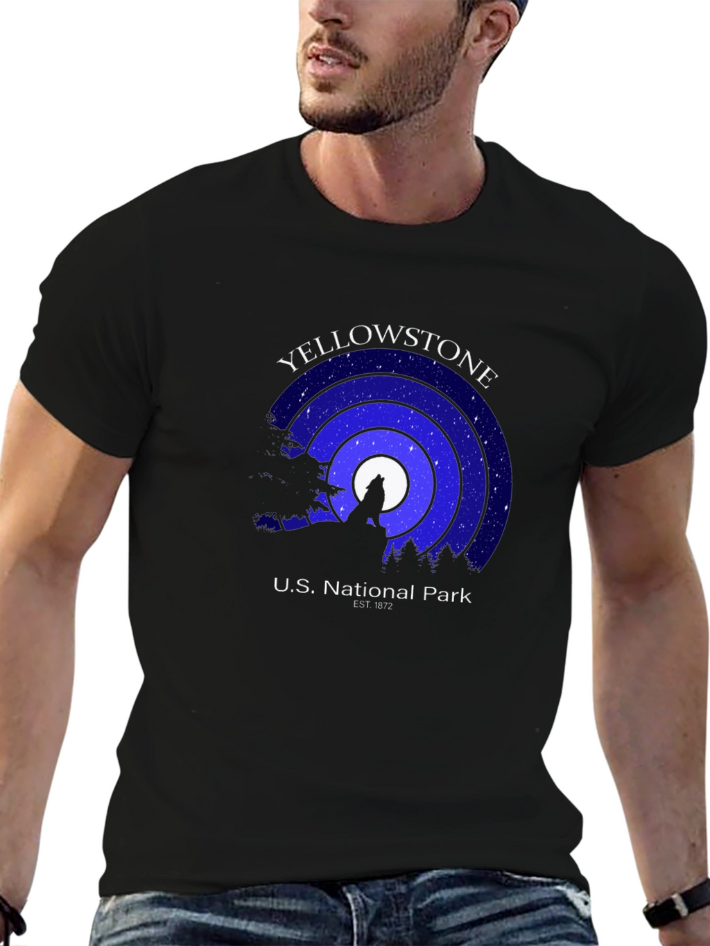 Yellowstone National Park Black Graphic Tee