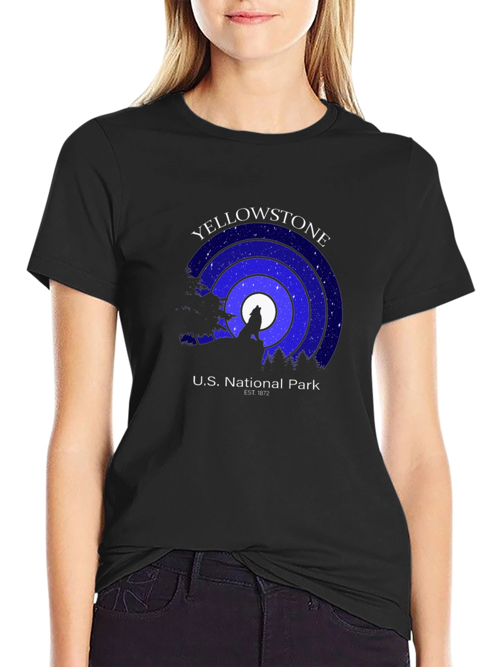 Yellowstone National Park Black Graphic Tee