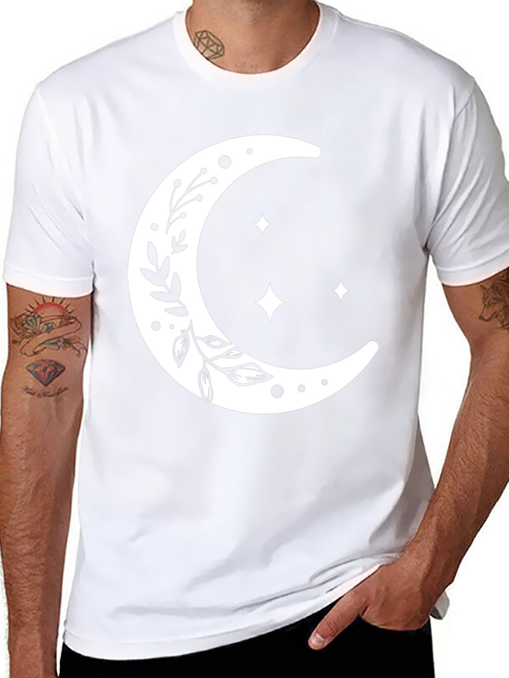 Celestial Moon & Stars Graphic T-Shirt