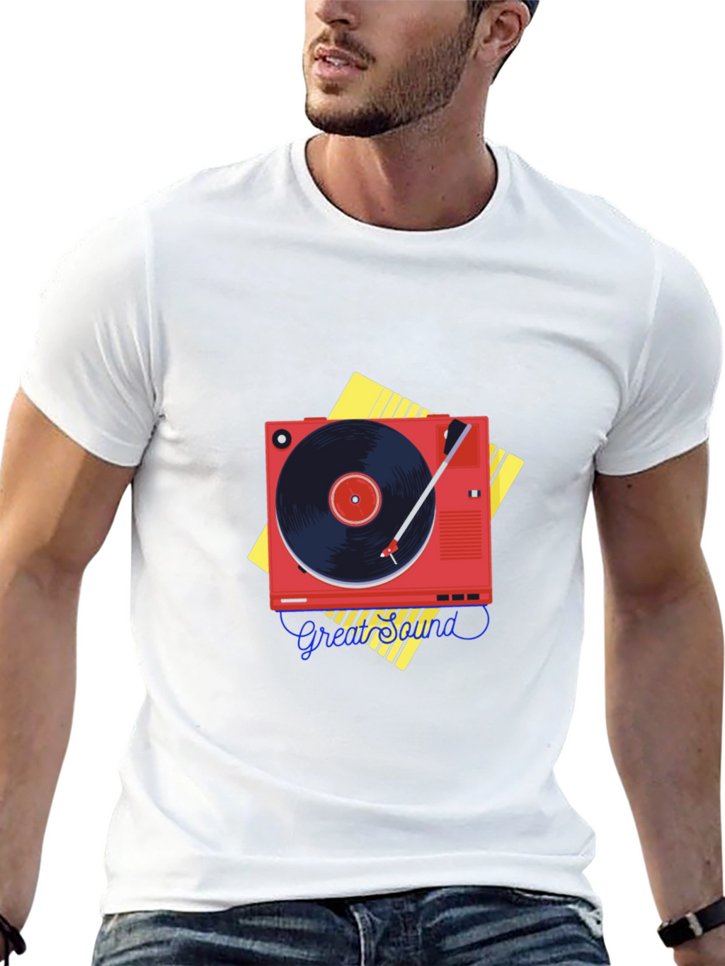 Retro Record Player Graphic Tee