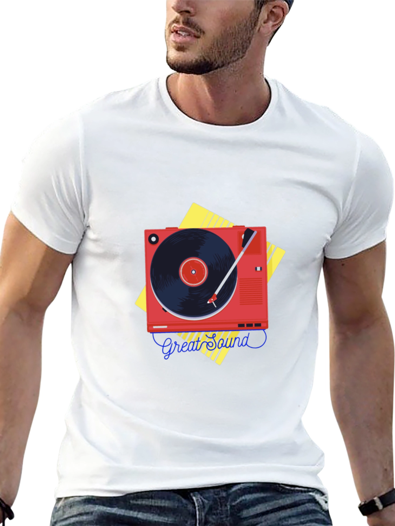Retro Record Player Graphic Tee