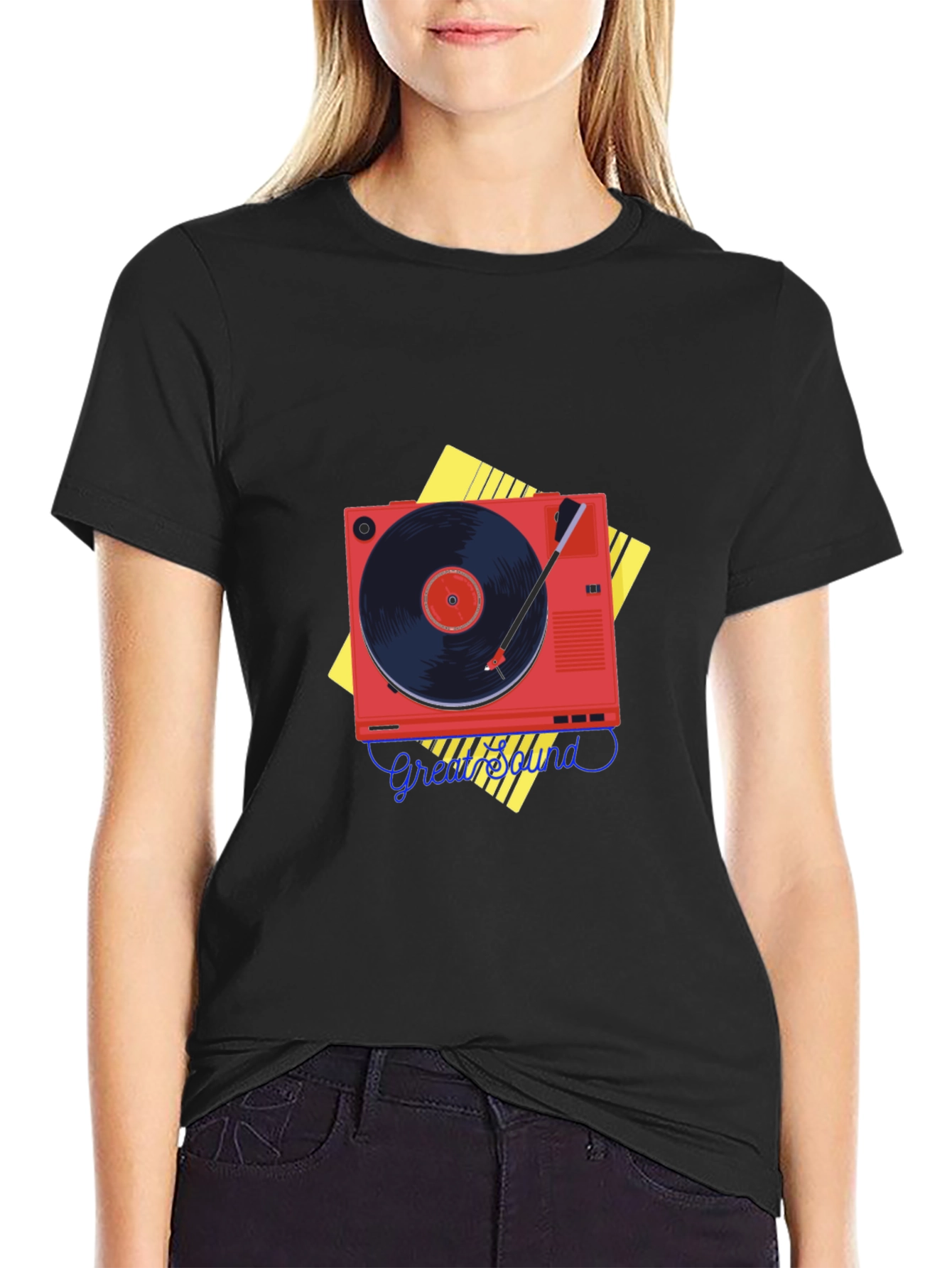 Retro Record Player Graphic Tee