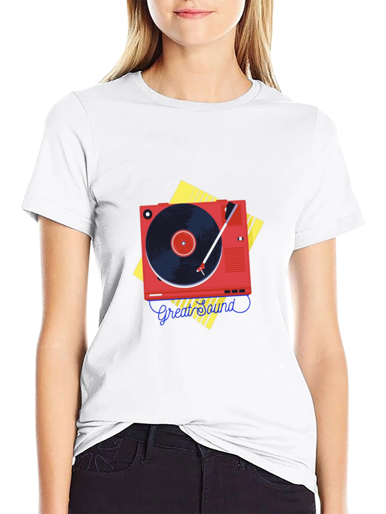 Retro Record Player Graphic Tee