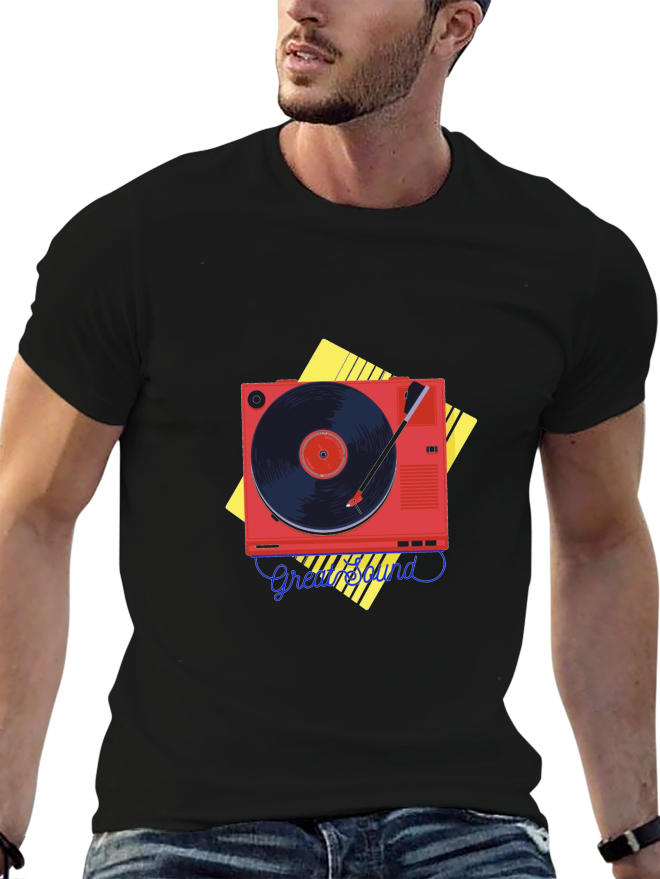 Retro Record Player Graphic Tee