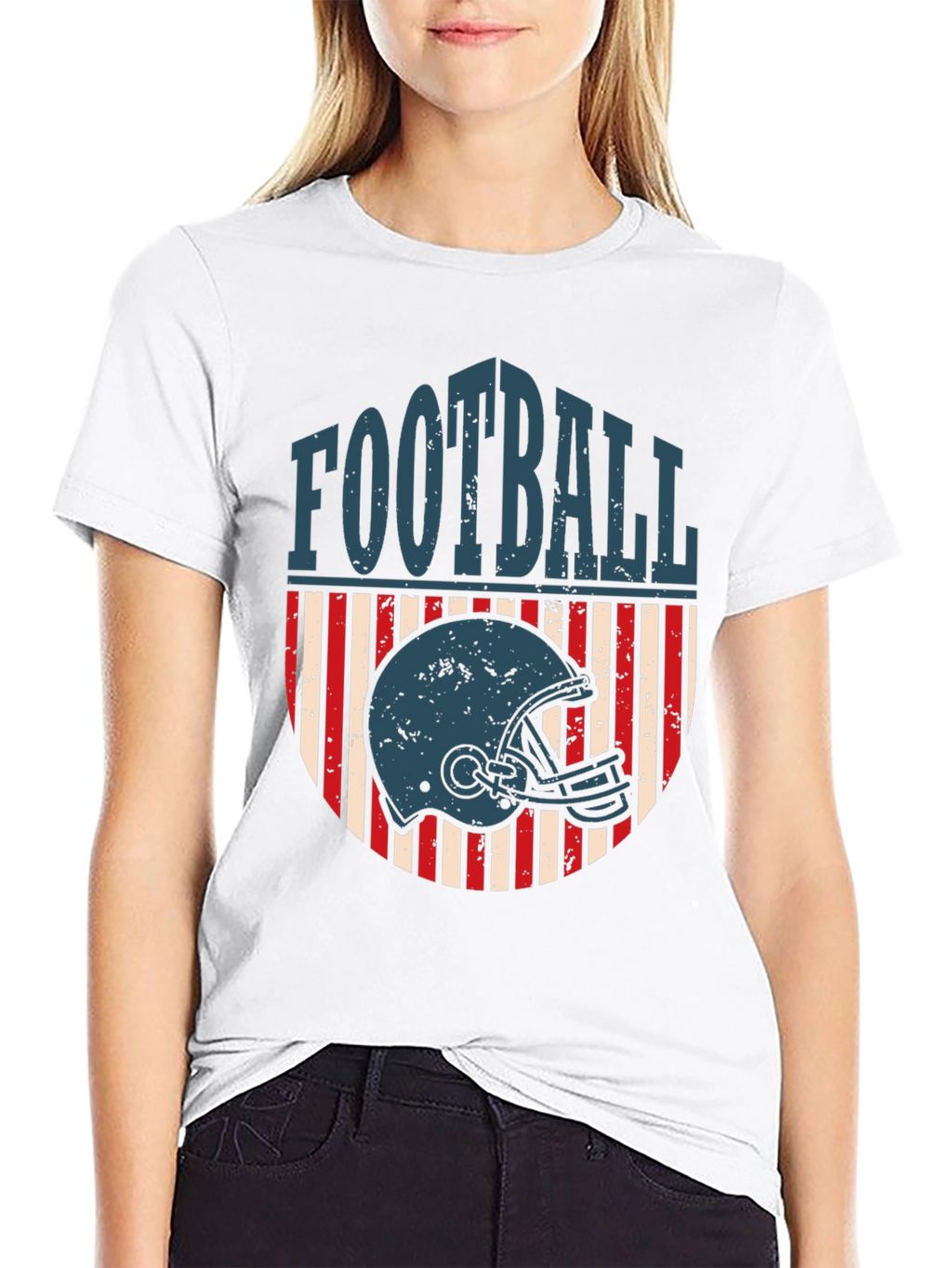 Football Helmet Graphic Tee - Retro Style