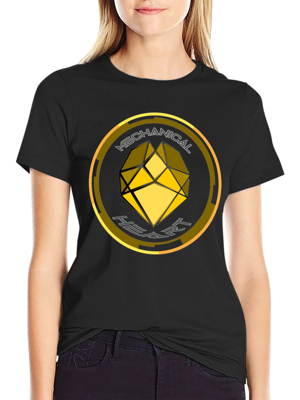 Mechanical Heart Graphic Tee - Black