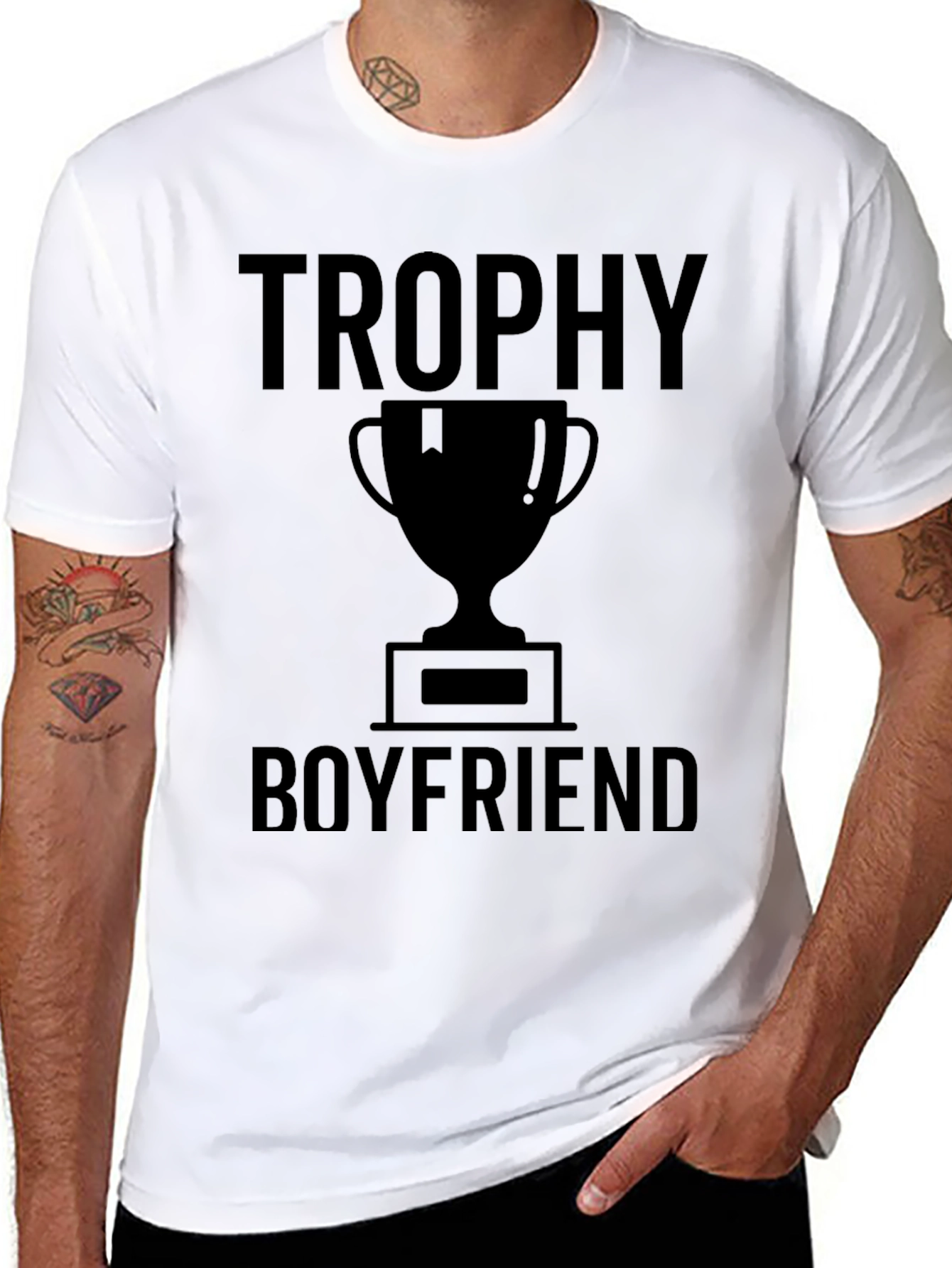Trophy Boyfriend Graphic Tee - Black