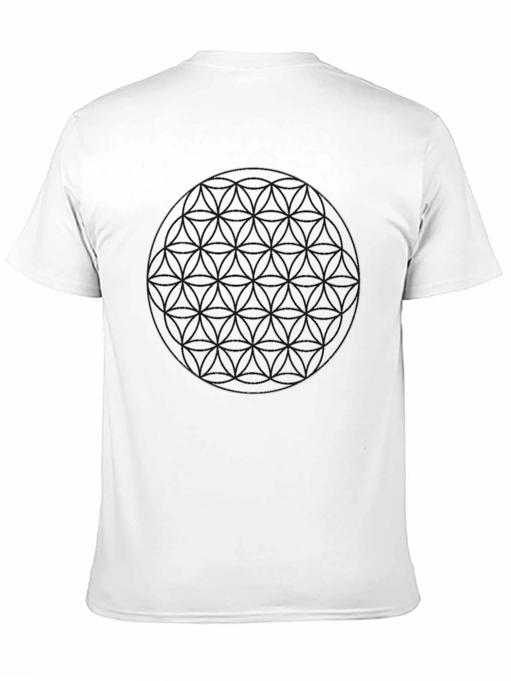 Geometric Circle Design Black T-Shirt