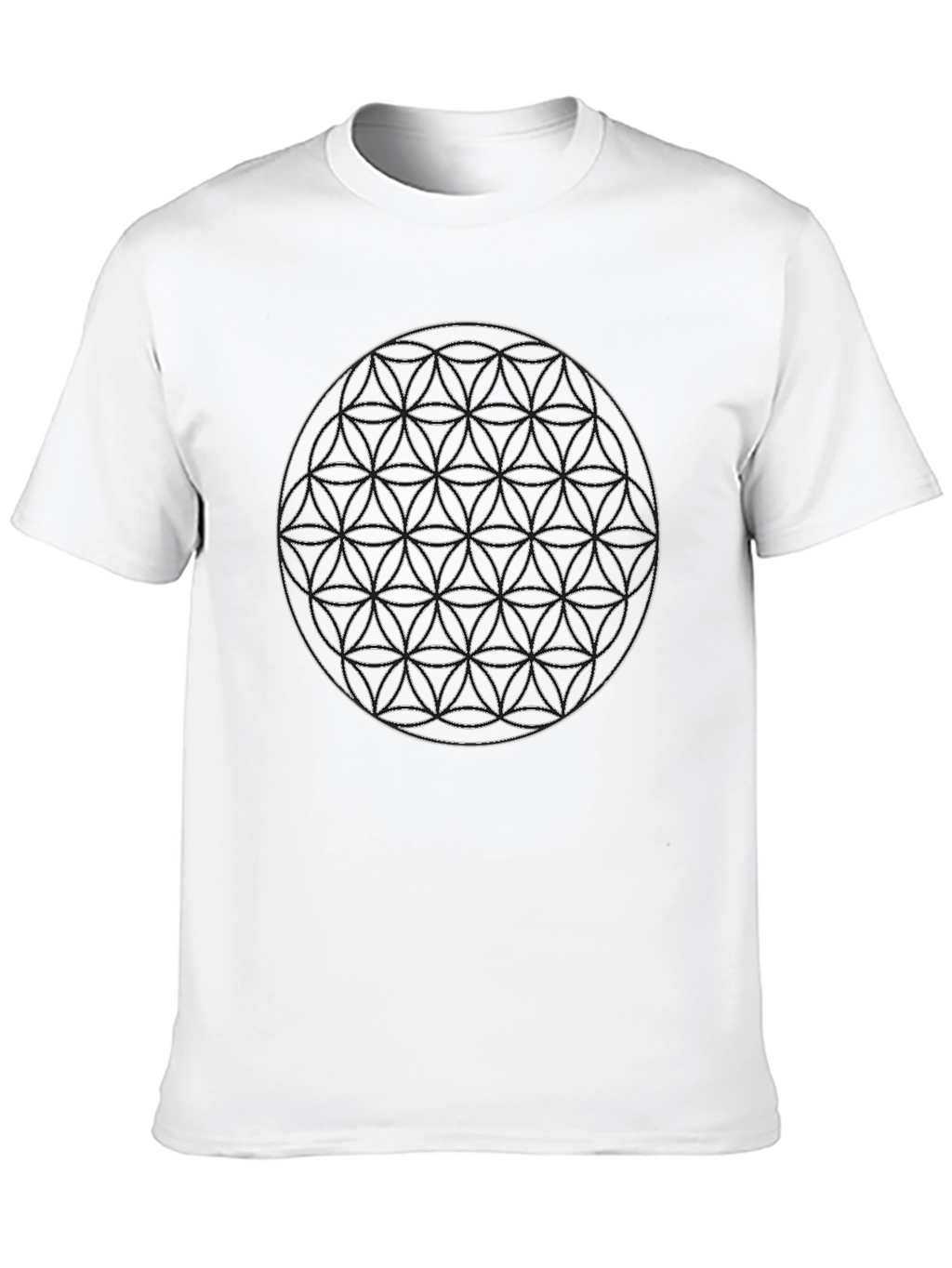 Geometric Circle Design Black T-Shirt