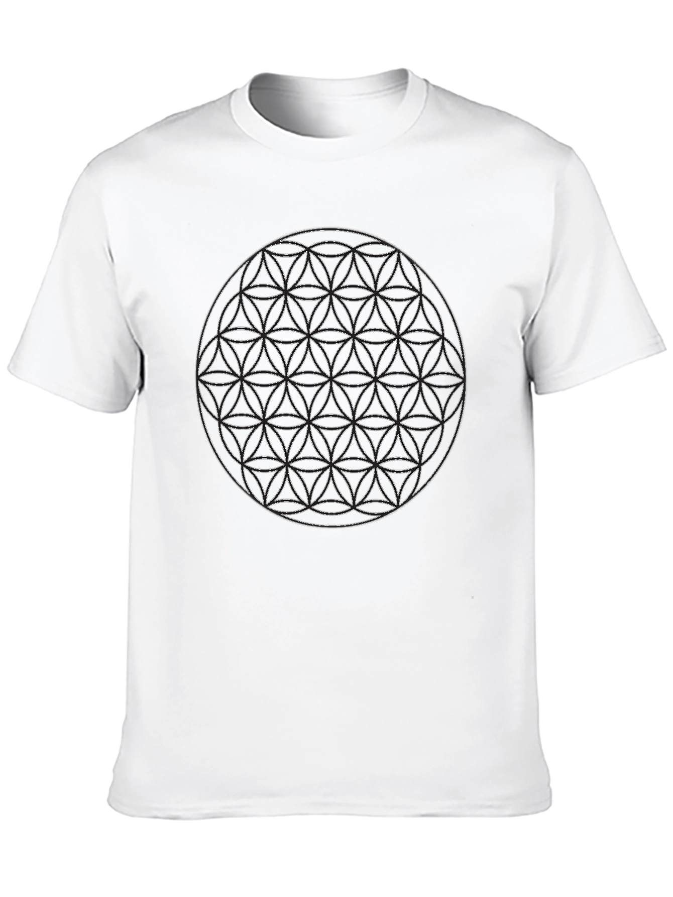Geometric Circle Design Black T-Shirt