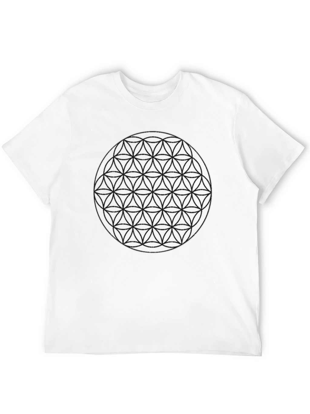 Geometric Circle Design Black T-Shirt