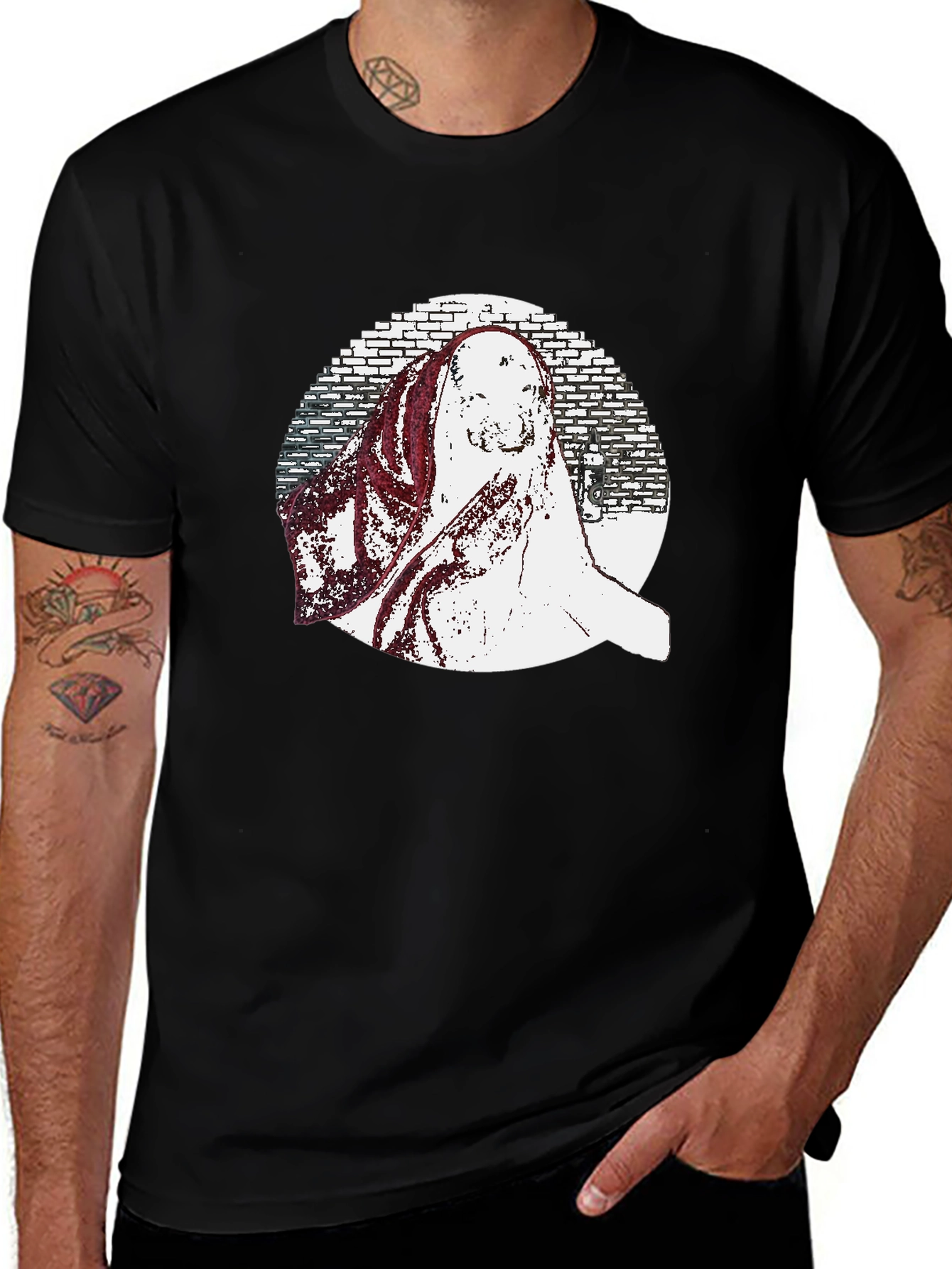 Black Graphic Print T-Shirt