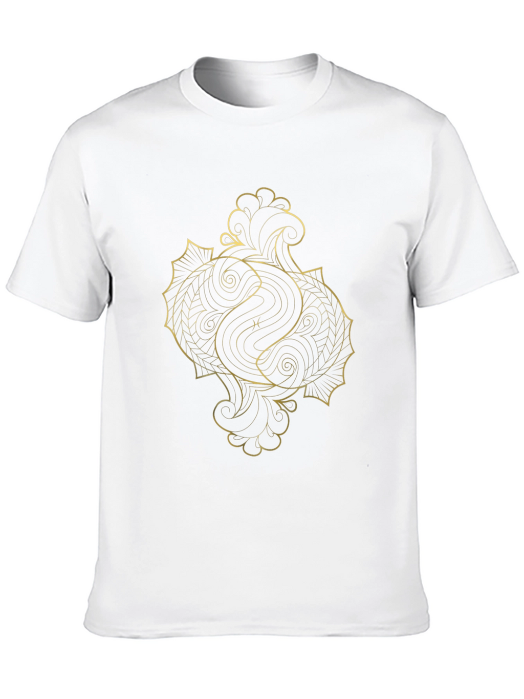 Golden Pisces Graphic Tee - Black Cotton Comfort