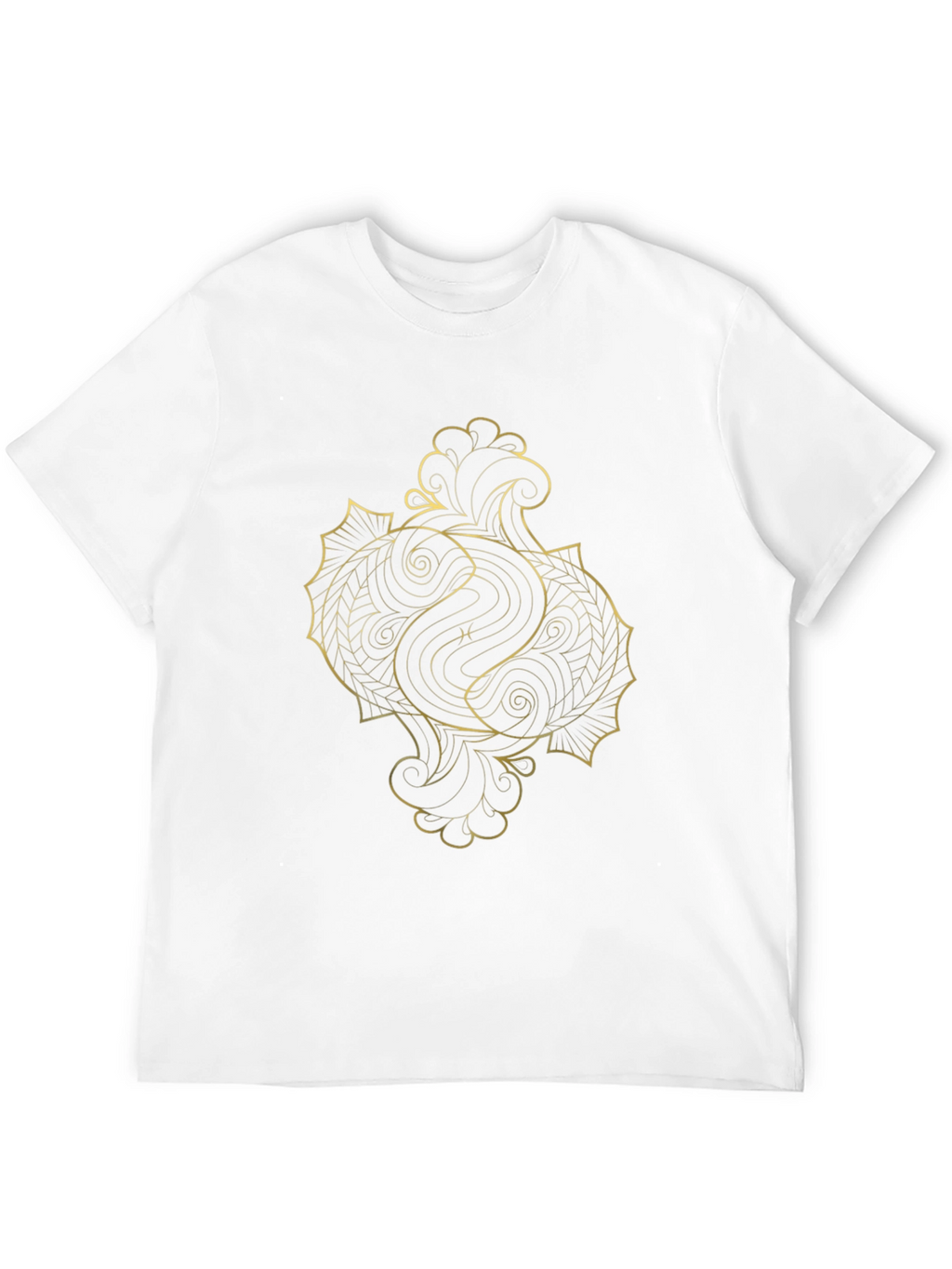 Golden Pisces Graphic Tee - Black Cotton Comfort