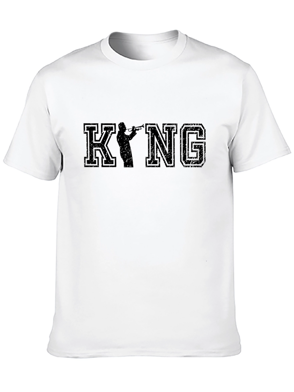 King Trumpet Player Black T-Shirt