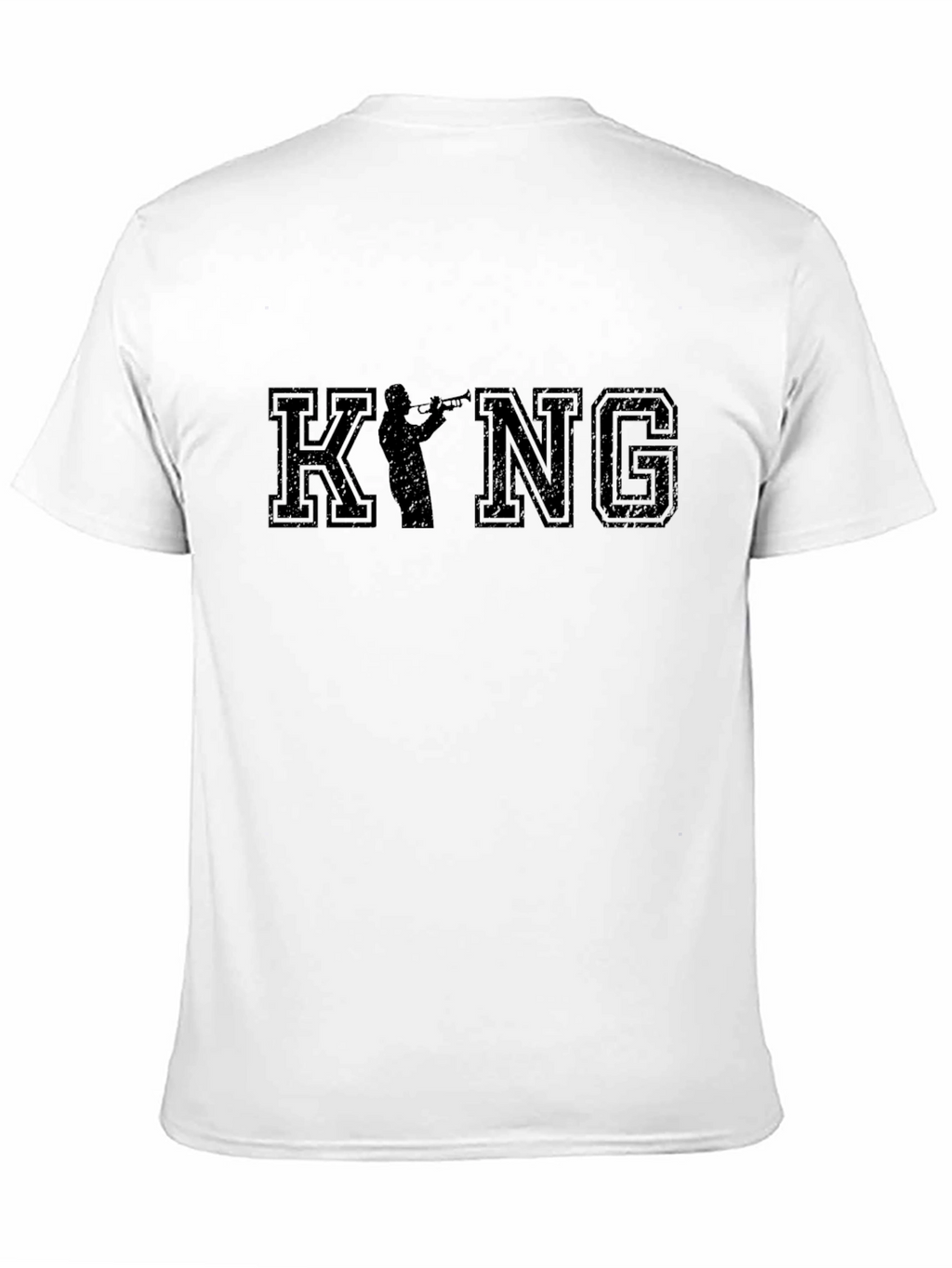 King Trumpet Player Black T-Shirt