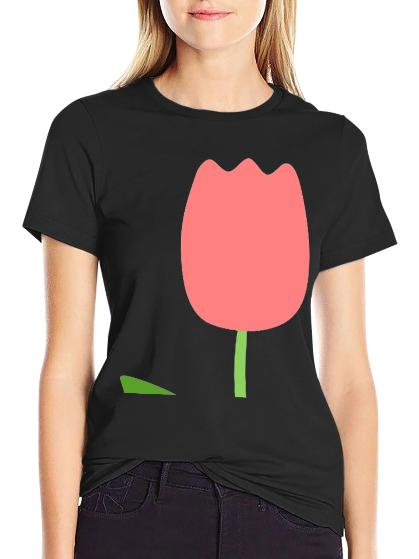 Minimalist Tulip Graphic Tee - Stylish & Comfortable