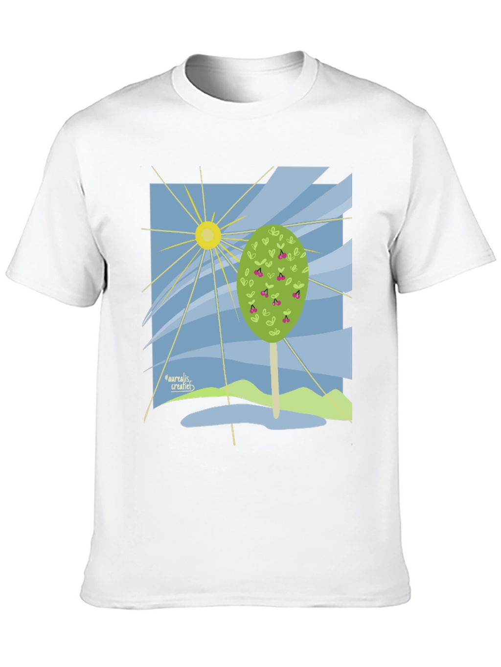 Nature Graphic T-Shirt - Cherry Tree Design